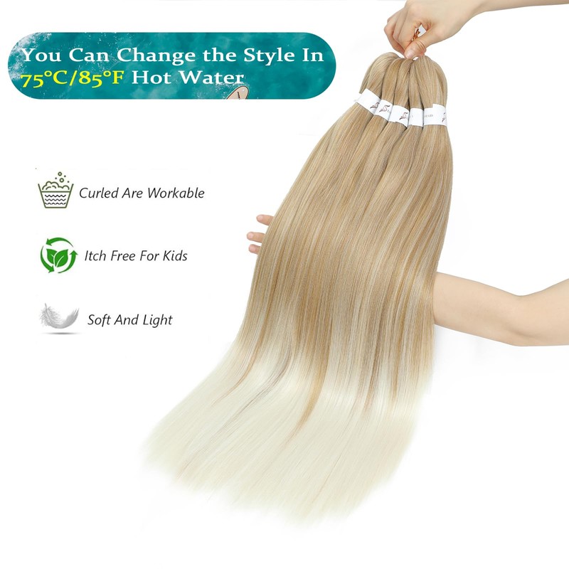 20 Inch Pre Stretched Braiding Hair，6 Packs Soft Yaki Texture