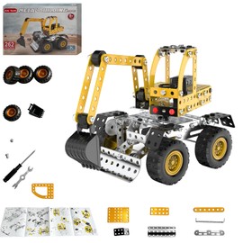 Jixin Xyzhi 3D Metal Excavator Model Kit – Metal Building Kit, STEM DIY Construction Set for Kids Ages 8-16, Mechanical Model Toy, Creative Gift for Boys & Girls (Large Excavator)