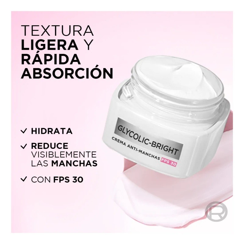 Oréal Paris Kit Crema Hidratante Día Noche Glycolic Bright Ácido
