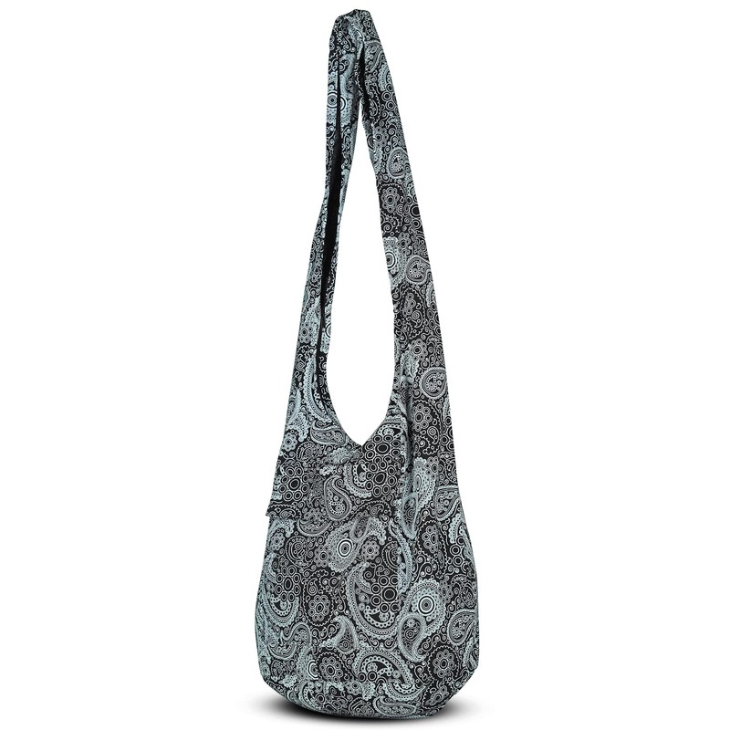 Your Cozy Crossbody Handbag, Handmade Boho Cotton Bag, Unisex, Black