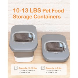 DDMOMMY 10-13 Lbs Dog Food Stroage Container, Collapsible Dog Food Containers with Airtight Lid, Pet Food Scoop and Silicone Dog Bowl, Pet Food Storage Container Dry Food for Dog, Cat and Other Pets