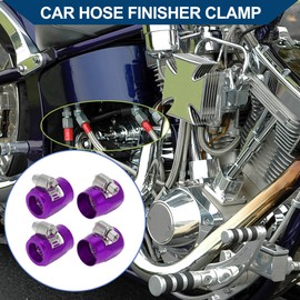Hihaha AN6 Hose Finisher Clamp/Rubber Hoses End Finisher for Oil Fuel Tube/Durable Aluminum Alloy/4 Pcs Purple
