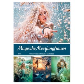 Magische Meerjungfrauen - Unterwasserträume in Farbe (Wandkalender 2026 DIN A3 hoch), CALVENDO Monatskalender: Ein fantastischer ... voller Eleganz und Farbe (CALVENDO Menschen)
