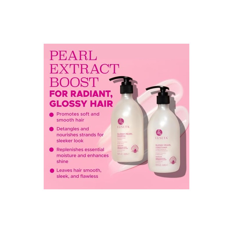 Luseta Glossy Pearl - Juego de champú y acondicionador suave
