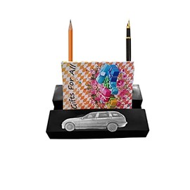 e3 Beema 3er touring car on a BLACK desk office tidy stores business cards pens pencil holder paper weight