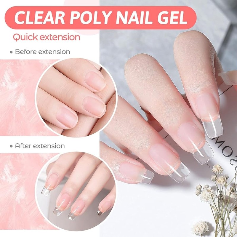 AIJIMEI Poly Nägel Gel 15ml,2Farben Nail Extension Gel Kit Mit