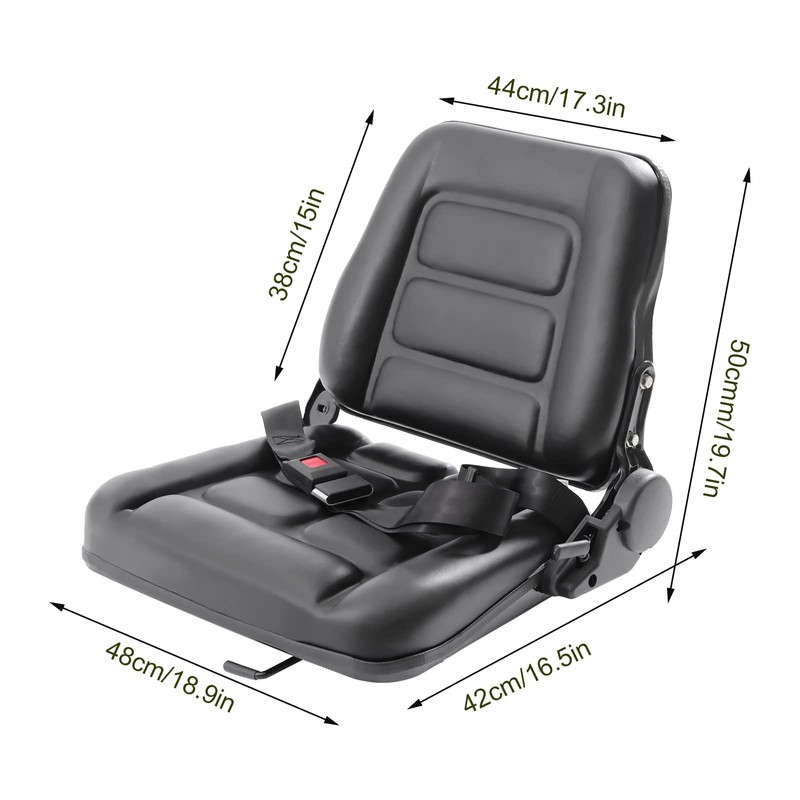 Universal Forklift Seat,Adjustable Backrest,Full Suspension Seat Replacement for Clark Cat