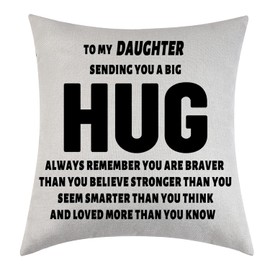 Tihnvk Daughter Gifts From Mum Dad Sending You A Hug Cushion Cover Daughter Pillowcase Inspirational Gifts Graduation Birthday Gifts