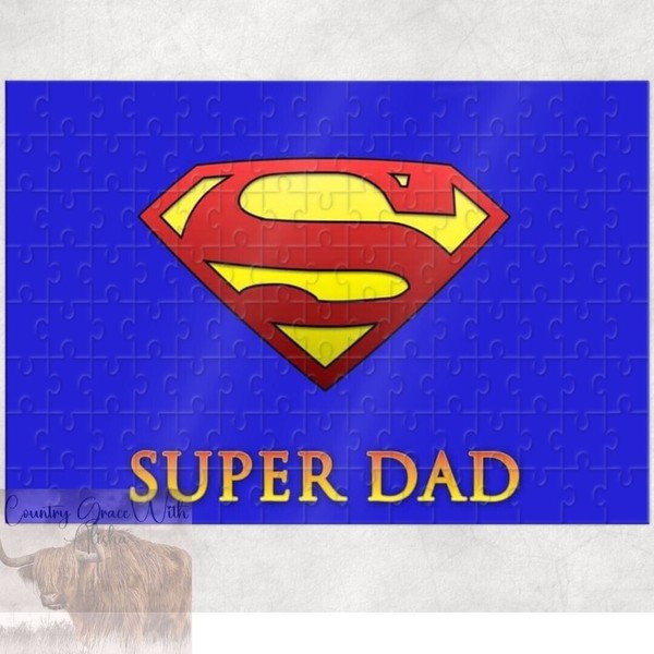 Handmade Super Dad 120 Piece Custom Handmade Jigsaw Puzzle