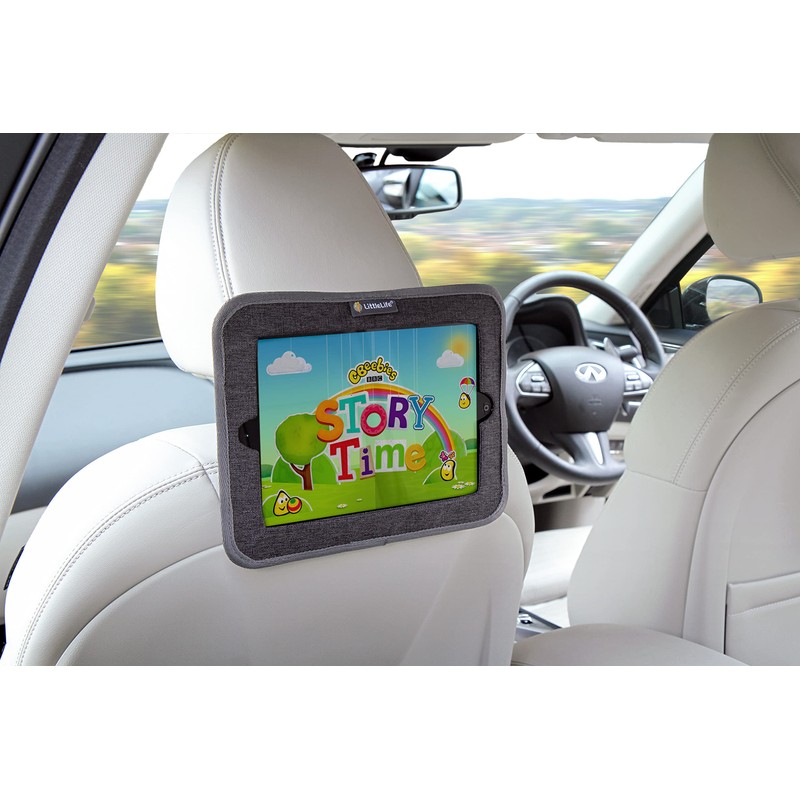 LittleLife Car Tablet Holder Fabric Sleeve With Stretchy Strap For