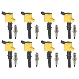 ENA Heavy Duty Ignition Coil Pack and Platinum Spark Plug Set of 8 Compatible with Ford 1999 2001 2003 2004 Mustang GT Equipado V8 Replacement for DG508 SP433