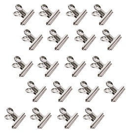 Qualsen Small Bulldog Clips 31MM Silver Stainless Steel Binder Clips with Strong Spring Metal Clips Stationery Suitable for Labels Pictures Documents Photos(20PACK)