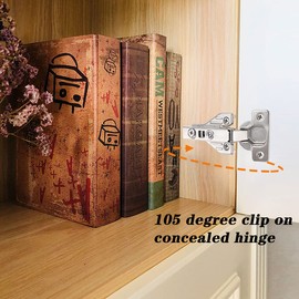 Probrico Full Overlay Soft Closing Clip On Face Frame Mounting Cabinet Hinges 10 Pair(=20 Pcs), 105 Degree Self Closing Kitchen Cupboard Door Hinges