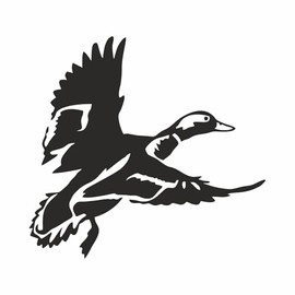 AMA SHOP Pre-Spaced Duck in Flight Sticker Black | Sticker for Helmet, Motorcycle, Camper, Boat | Car Tuning