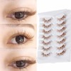 7 Pairs Natural Look Cartoon Anime False Eyelashes Brown Cluster