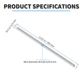 Focmkeas 2pcs Extension Springs with Hook Ends,Stainless Steel Small Dual Hook Tension Spring Wire Dia×OD×Free Length：0.5×3×300mm(0.02×0.12×11.81in),Tiny Springs for Furniture Repair Home DIY