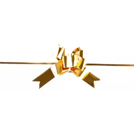 Celosa Moño Decoracion Liston Metalico Liso Mini 50 Pzas Celosa Color Oro