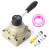 TAILONZ PNEUMATIC Rotary Lever Hand Valve HV-04 1/2”NPT Air Flow Control 3 Position 4 Way