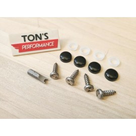 Ton's Performance for SUBARU Theft Deterrent Security License Plate Screws Stainless Steel Black
