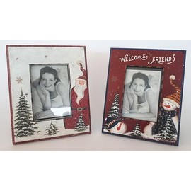 Pandecor Comarco Sa Christmas Photo Frame, Wood, Multi-Colour, 19 x 23 cm