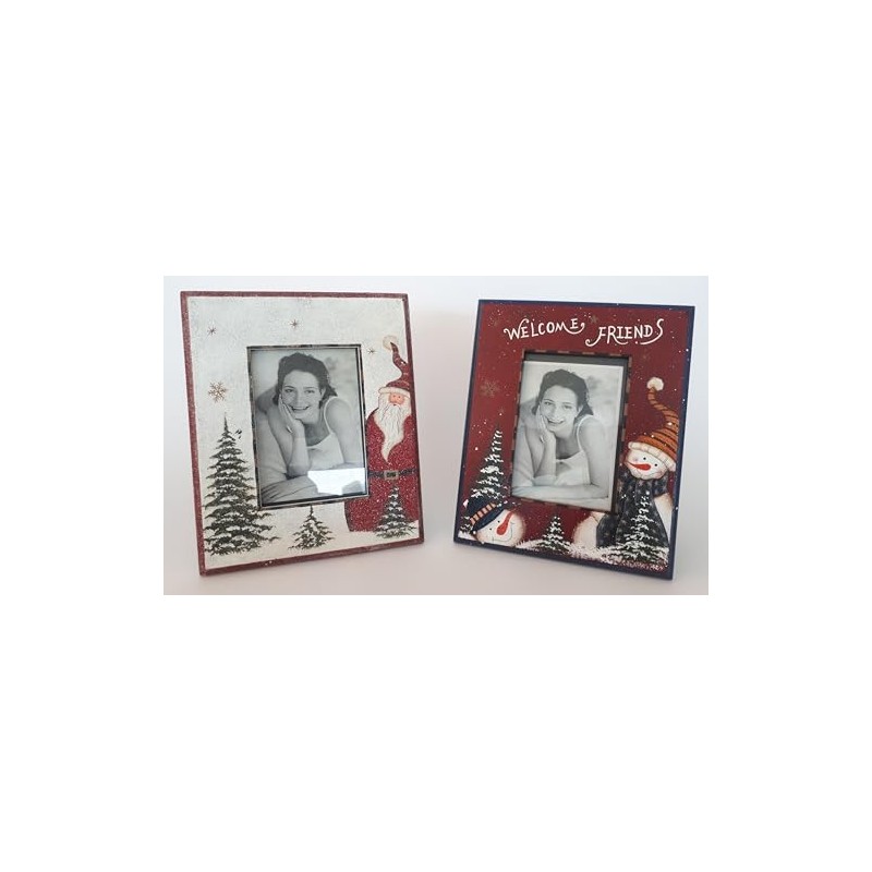 Pandecor Comarco Sa Christmas Photo Frame, Wood, Multi-Colour, 19 x