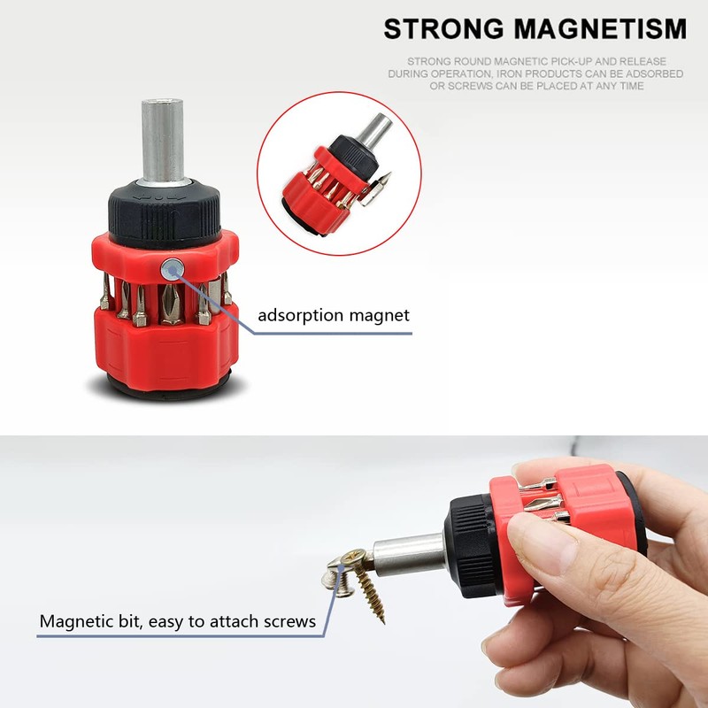 13-in-1 Multifunction Mini Combination Ratchet Screwdriver, Multi-Bit. Outdoor set, easy