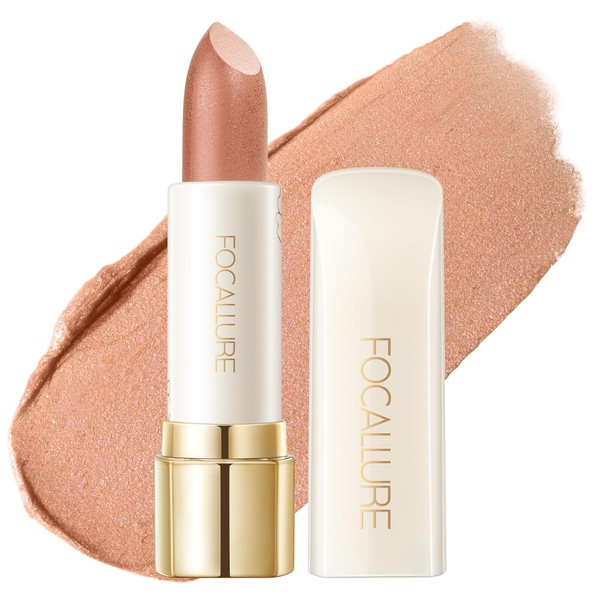 FOCALLURE Moisturizing Shiny Lipstick,Pearl Shimmery Finish,Hydrating Tinted Lip Balm with