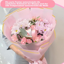 20 Sheets Bouquet Wrapping Paper, 58 x 58 cm, Waterproof Bouquet Paper, Wrapping Paper for Gift Wrapping, Art, Craft, Flowers, Wedding, Graduation Packaging, Pink