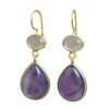 Citrine and Amethyst Gold Plated Sterling Silver Earrings