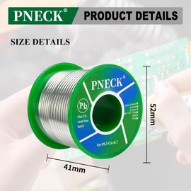 PNECK Lead-Free Solder Wire Sn99.3 Cu0.7 Rosin core solder wire for electrical soldering/Plumbing Solder/stained glass/Crafts/Jewelry (2.0mm 200g)