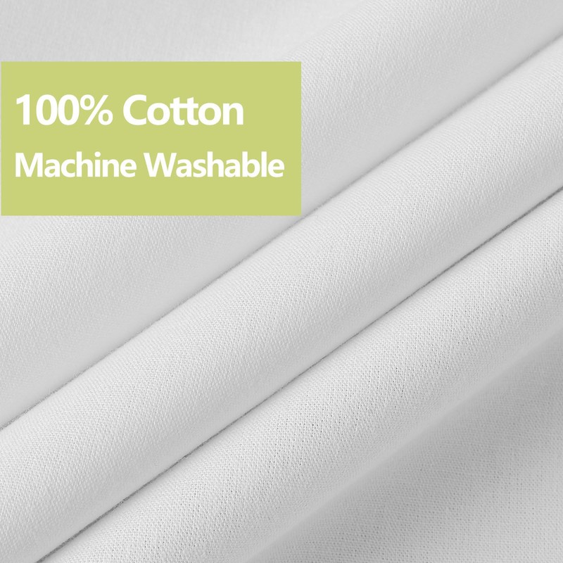 YISURE Cotton Fabric Shower Curtains, Extra Long 72x84 Inch All