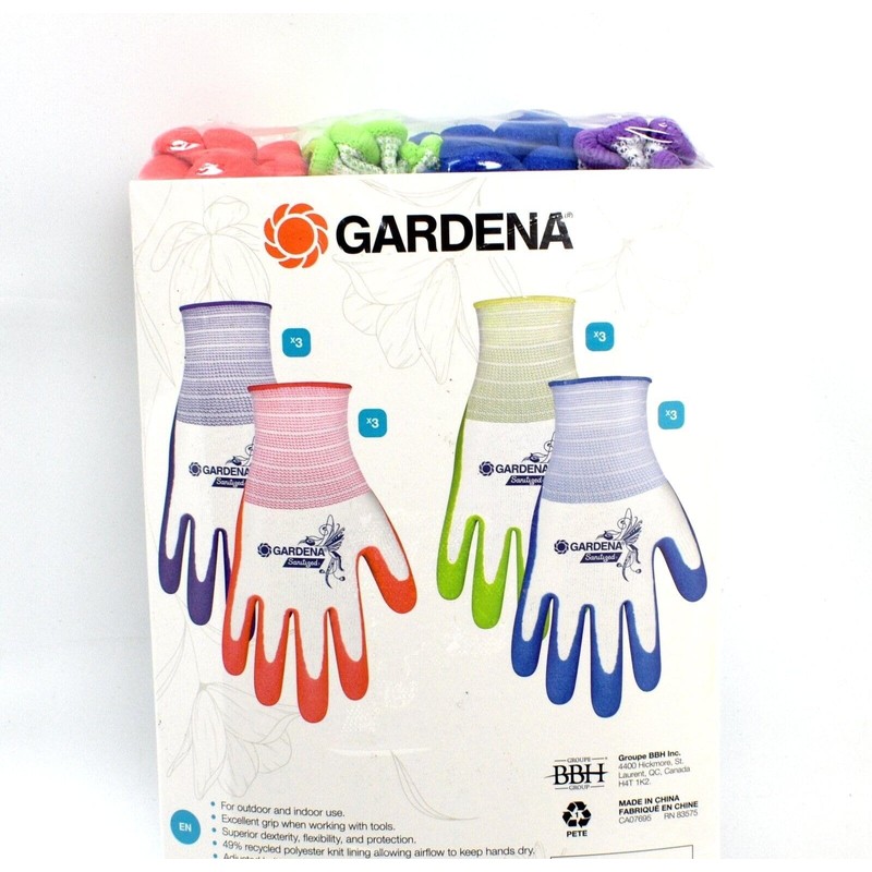 Gardena One Size Gardening Gloves, Latex Coating on a Polyester