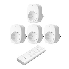 DEWENWILS DEWENWILS Funksteckdose mit Fernbedienung, 16A 3680W, Plug-In Ein/Aus Steckdosen-Set 1V4, kabellos, erweiterbarer Funkschalter f1r Feiertagsdeko und Heimger?te, 50m Reichweite, Vorprogrammiert, Wei?