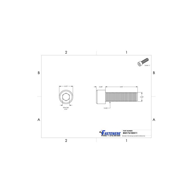 1/4-20 X 7/8 Socket Head Cap Screws Allen Drive Stainless
