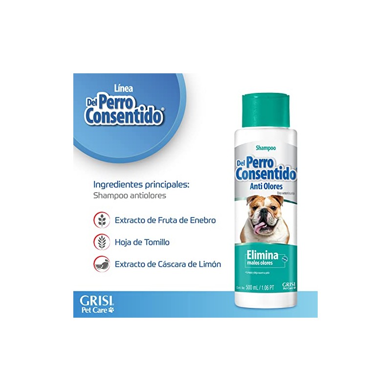 Perro Consentido - Shampoo Antiolores, 500ml