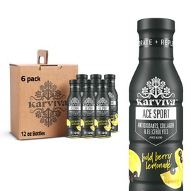 Karviva Bold Berry Lemonade Flavored Ace Sport Drink, BPA Bottle, Gluten Free, 12 Fluid Ounces (Pack Of 6)