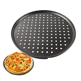 Pizza Pan with Holes, Baking Tray Round Non-Stick Perforated Pizza Baking Set Fours Sizes Carbon Steel Non Stick Pizza Crisper Tray for Home Restaurant Kitchen Oven(26CM)
