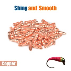 MUUNN 20Pcs Tungsten Javi Beads for Fly Tying, Hook Size #16~#18 Tungsten Nymph Heavy Bodies Jig Back Beads (XS,Copper