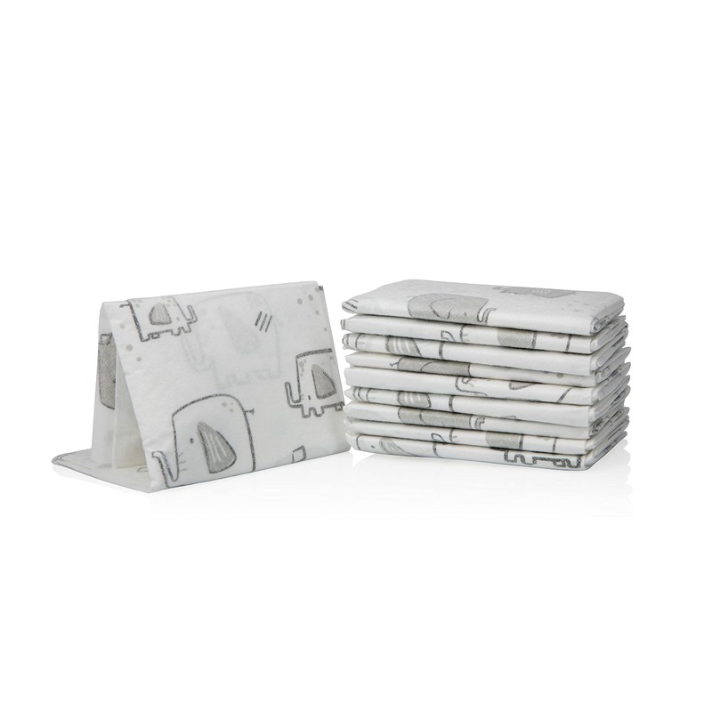 Dr. Talbot's Disposable Changing Pads, Absorbent Travel Diaper, Gray Elephant