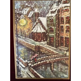 Vintage postcard "Happy new year" in Italian