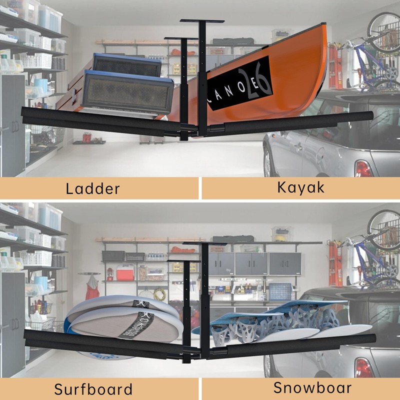 TRUSOON Double Kayak/Ladder Ceiling Storage Rack, Hi Port 2 Ladder