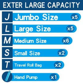 Vacuum Storage Bags, Space Saver Vacuum Seal Storage Bags 20-Pack Sealer Bags for Clothes, Clothing, Bedding, Comforter, Blanket