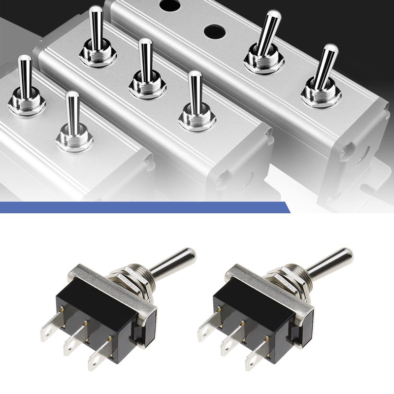 EMSea 2 Pcs 3 Pins ON-Off-ON SPDT Toggle Switch with