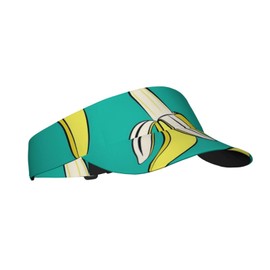 DITXIT Bananas On Green Sport Sun Visor Hats Adjustable Empty Top Baseball Cap for Women and Men Sun Protection and Outdoor Activity