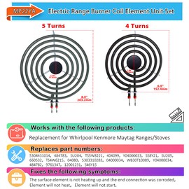 Ansoon Stove Burners MP22YA Electric Range Surface Burner Coil Unit Set - 2 pcs MP15YA 6" and 2 pcs MP21YA 8" Replacement for Kenmore Compatible for Whirlpool Electric Range Stove