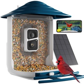 Dzees Smart Bird Feeder with Camera, Bird Feeder Camera Wireless Outdoor, AI Identify Bird Species, Auto Capture Bird Videos, 1080P HD Bird Camera with Solar Powered, Ideal Gift for Parents