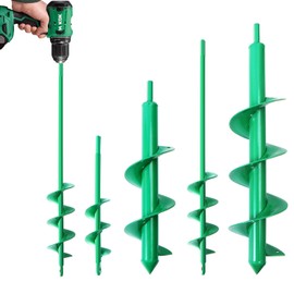 Auger Drill Bit for Planting,4 Pack Garden Ground Earth Spiral Drill Bit for 3/8" Hex Drive Drill, Auger Drill Bits for Bulbs Planting, Hole Digger Flowers,Bedding Digging Plant Rapid Planter Tool