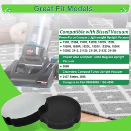 6 Pack Filter Replacement for Bissell Powerforce Compact Lightweight Upright 2112 1520 Compatible with Bissel Turbo Bagless 2690 Cleanview 3437 3508 Vacuum Cleaner, Compare to Part #1604896/160-4896