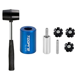 Mimoke Bike Bicycle Fork Star Nut Setting Installer Install Tool with 3 Free Star Nuts include Rubber hammer (With Rubber hammer)