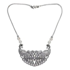 Arras Creations Tribal Trendy Designer Evergreen Peacock Inspired Neck-Piece for Women / AZFJOS015-ASL